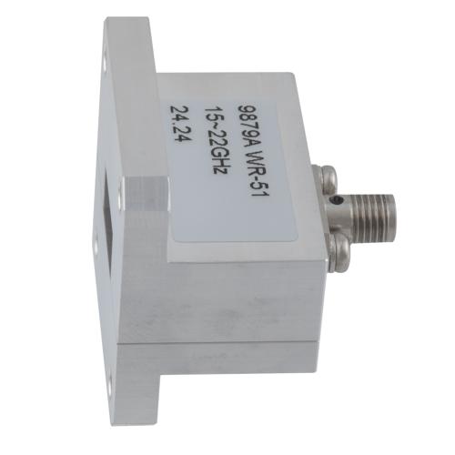 WR-51 to SMA Female Waveguide to Coax Adapter Square Cover Flange with 15 GHz to 22 GHz N Band in Aluminum FMWCA9879A