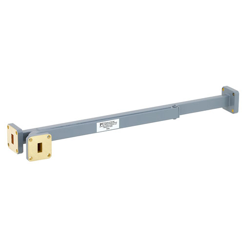 10 dB WR-34 Waveguide Broadwall Coupler with UG-1530/U Square Cover Flange and E-Plane Coupled Port from 22 GHz to 33 GHz in Copper Alloy FMWCP1005