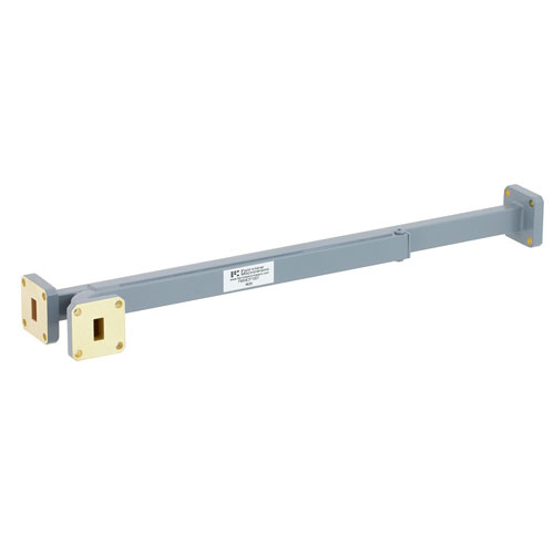 30 dB WR-34 Waveguide Broadwall Coupler with UG-1530/U Square Cover Flange and E-Plane Coupled Port from 22 GHz to 33 GHz in Copper Alloy FMWCP1007