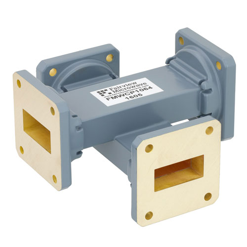 30 dB WR-112 Waveguide Crossguide Coupler with UG-51/U Square Cover Flange from 7.05 GHz to 10 GHz in Copper Alloy FMWCP1064