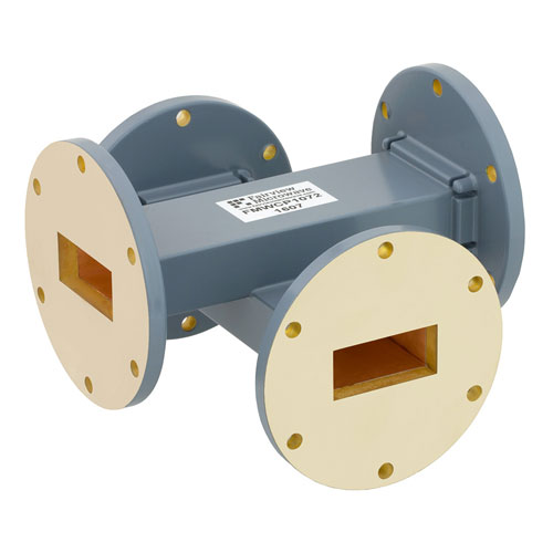 30 dB WR-137 Waveguide Crossguide Coupler with UG-344/U Round Cover Flange from 5.85 GHz to 8.2 GHz in Copper Alloy FMWCP1072