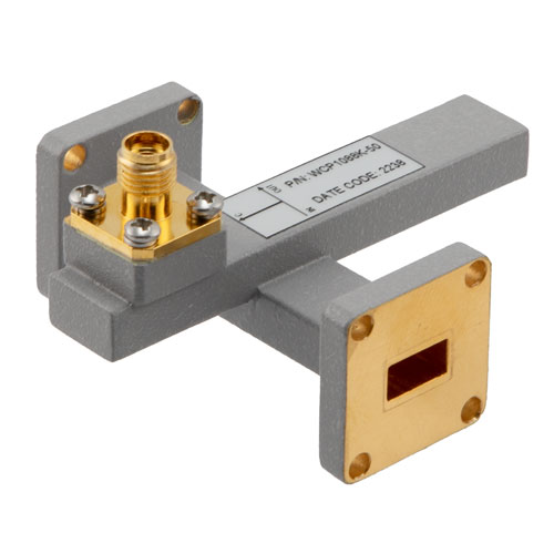 50 dB WR-34 Waveguide Crossguide Coupler with UG Cover Flange and 2.92mm Female Coupled Port from 21.7 GHz to 33 GHz in Brass FMWCP1088K-50