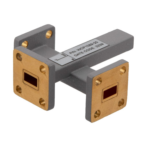 20 dB WR-28 Waveguide Crossguide 3 Port Coupler with UG Cover Flange from 29 GHz to 31 GHz in Brass FMWCP1089-20
