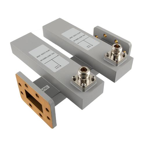30 dB WR-159 Waveguide Dual Directional Crossguide Coupler with CPR-159F and N Female Coupling Ports from 4.64 GHz to 7.05 GHz in Aluminum FMWCP1090N-30