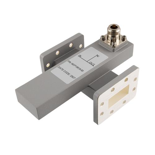 50 dB WR-137 Waveguide Crossguide Coupler with CPR-137F and N Female Coupling Port from 5.38 GHz to 8.17 GHz in Brass FMWCP1091N-50