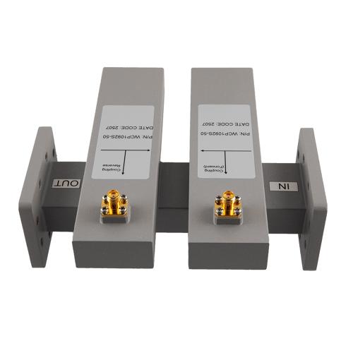 50 dB WR-137 Waveguide Dual Directional Crossguide Coupler with CPR-137F and SMA Female Coupling Ports from 5.38 GHz to 8.17 GHz, Aluminum FMWCP1092S-50