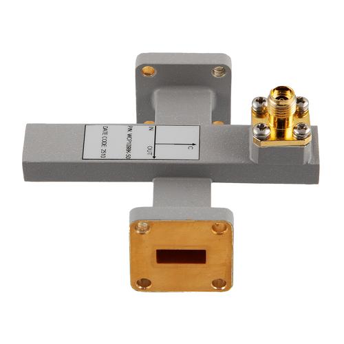 50 dB WR-42 Waveguide Crossguide Coupler with UG-595/U and 2.92mm Female Coupling Port from 17.6 GHz to 26.7 GHz in Brass FMWCP1098K-50