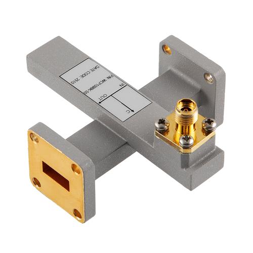 50 dB WR-42 Waveguide Crossguide Coupler with UG-595/U and 2.92mm Female Coupling Port from 17.6 GHz to 26.7 GHz in Brass FMWCP1098K-50