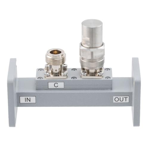 30 dB WR-90 Waveguide Loop Coupler, UG Cover Flange, N Female Coupled Port, 8.2 GHz to 12.5 GHz in Aluminum FMWCP1100N-30
