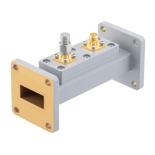 50 dB WR-90 Waveguide Loop Coupler, UG Cover Flange, SMA Female Coupled Port, 8.2 GHz to 12.5 GHz in Aluminum FMWCP1100S-50