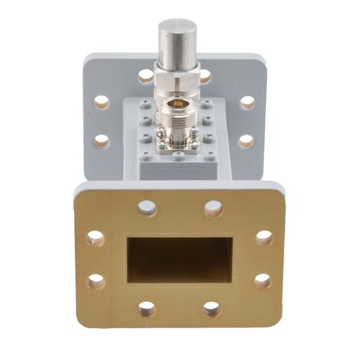 50 dB WR-159 Waveguide Loop Coupler, CPR159F Flange, N Female Coupled Port, 4.64 GHz to 7.05 GHz in Aluminum FMWCP1102N-50