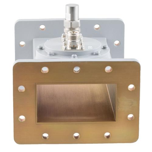 50 dB WR-340 Waveguide Loop Coupler, CPR340F Flange, N Female Coupled Port, 2.17 GHz to 3.3 GHz in Aluminum FMWCP1105N-50