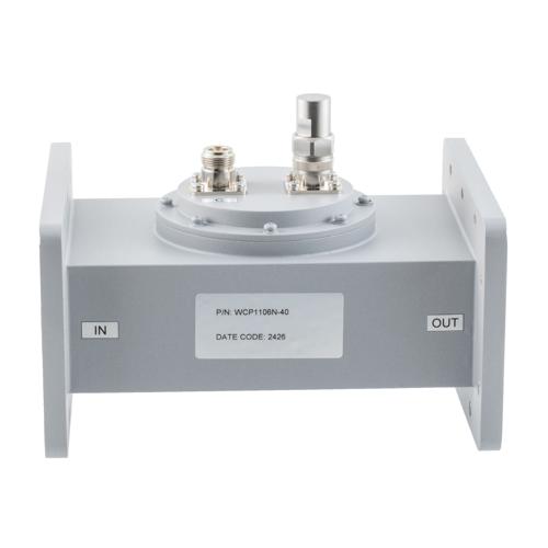 40 dB WR-430 Waveguide Loop Coupler, CPR430F Flange, N Female Coupled Port, 1.72 GHz to 2.61 GHz in Aluminum FMWCP1106N-40