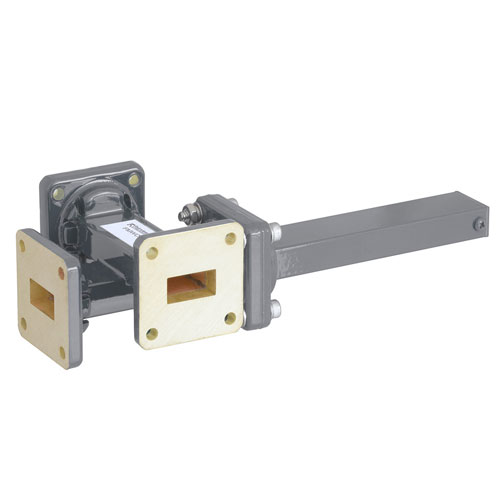 20 dB WR-62 Waveguide Crossguide 3 Port Coupler with UG-419/U Square Cover Flange from 12.4 GHz to 18 GHz in Bronze FMWCT1012