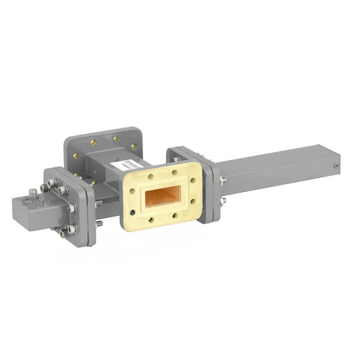 30 dB WR-112 Waveguide Crossguide Coupler with CPR-112G Flange and SMA Female Coupled Port from 7.05 GHz to 10 GHz in Bronze FMWCT1089