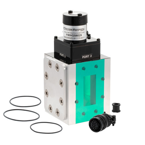 WR-187 Waveguide Electromechanical Relay Latching Switch SPDT/DPDT 5.85 GHz Max Freq., 22,000 Watts CPR Flat, 28V, TTL, Self Cut Off FMWGS6029