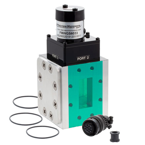 WR-159 Waveguide Electromechanical Relay Latching Switch SPDT/DPDT 7.05 GHz Max Freq., 12,000 Watts CPR Flat, 28V, TTL, Self Cut Off FMWGS6033