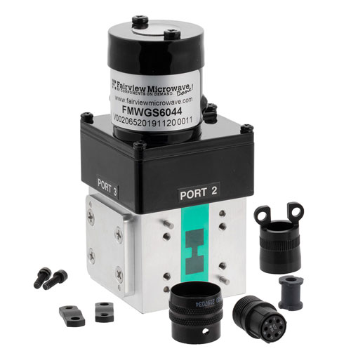 WRD-650 Double Ridge Waveguide Latching Relay Switch SPDT/DPDT, 6.5 GHz to 18 GHz Frequency Band, 8,500 Watts, UG Cover, 28V, Self Cut Off FMWGS6044