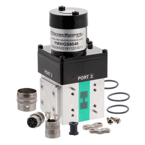 WRD-650 Double Ridge Waveguide Latching Relay Switch SPDT/DPDT, 6.5 GHz to 18 GHz Frequency Band, 8,500 Watts, UG Cover, 12V, Self Cut Off FMWGS6046