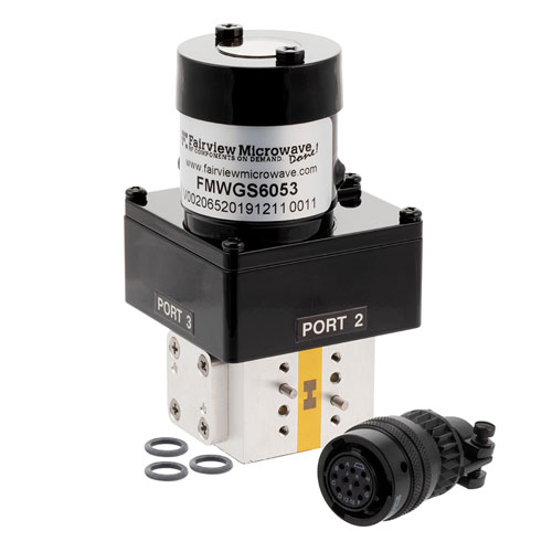 WRD-180 Double Ridge Waveguide Latching Relay Switch SPDT/DPDT, 18 GHz to 40 GHz Frequency Band, 2,000 Watts, UG Cover, 28V, TTL FMWGS6053