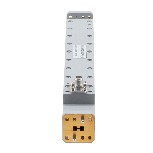 30 dB WRD-180 Double Ridge Waveguide Broadwall Coupler, 2.92mm Female Coupled Port, 18 GHz to 40 GHz in Brass FMWRD180CP01-30