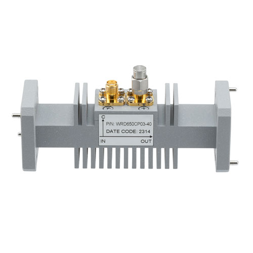 40 dB WRD-650 Double Ridge Waveguide Loop Coupler, SMA Female Coupled Port, 6.5 GHz to 18 GHz in Aluminum FMWRD650CP03-40