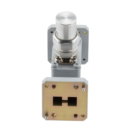 40 dB WRD-650 Double Ridge Waveguide Loop Coupler, N Female Coupled Port, 6.5 GHz to 18 GHz in Aluminum FMWRD650CP04-40