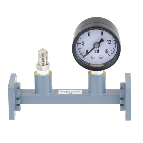 WR-51 Waveguide Pressurizing Section 4.25 Inch Length with Square Cover Flange from 15 GHz to 22 GHz FMWSP1004
