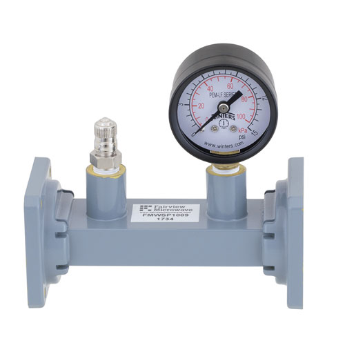 WR-112 Waveguide Pressurizing Section 4.25 Inch Length with UG-51/U Square Cover Flange from 7.05 GHz to 10 GHz FMWSP1009