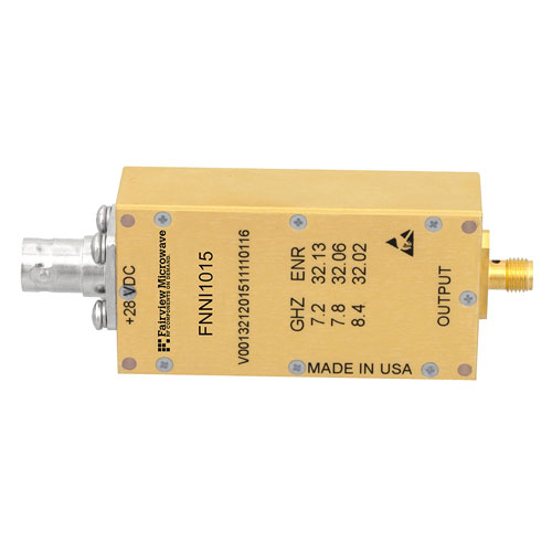 SMA Calibrated, Integral Isolator Noise Source Module, Output ENR of 30 dB, +28 VDC, 7.2 GHz to 8.4 GHz FNNI1015