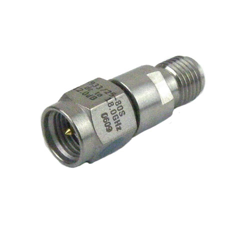 12 dB Fixed Attenuator SMA Male (Plug) to SMA Female (Jack) Up to 18 GHz Rated to 2 Watts, , 1.35 VSWR M3933/25-80S