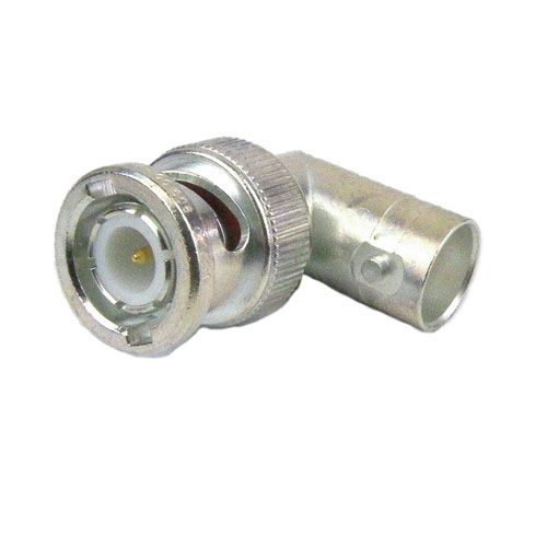 M55339/14-00306 RA BNC Male (Plug) to BNC Female (Jack) Adapter, Silver Plated Brass Body M55339/14-00306