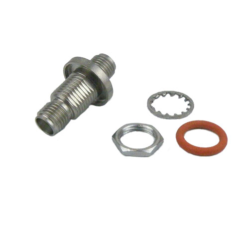 M55339/28-30001 Bulkhead SMA Female (Jack) to SMA Female (Jack) Adapter, Passivated Stainless Steel Body, High Temp, 1.28 VSWR M55339/28-30001