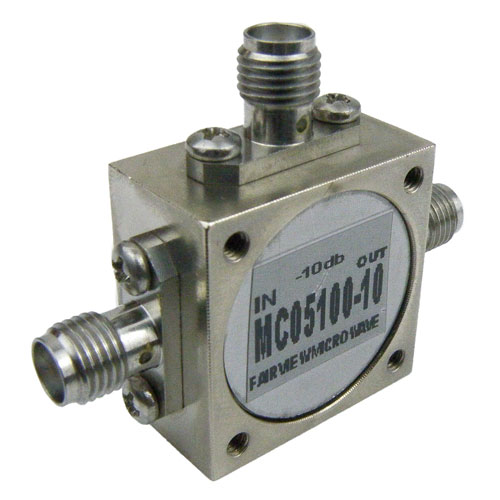 SMA Directional Coupler 10 dB Coupled Port From 0.5 MHz to 100 MHz Rated To 1 Watts MC05100-10