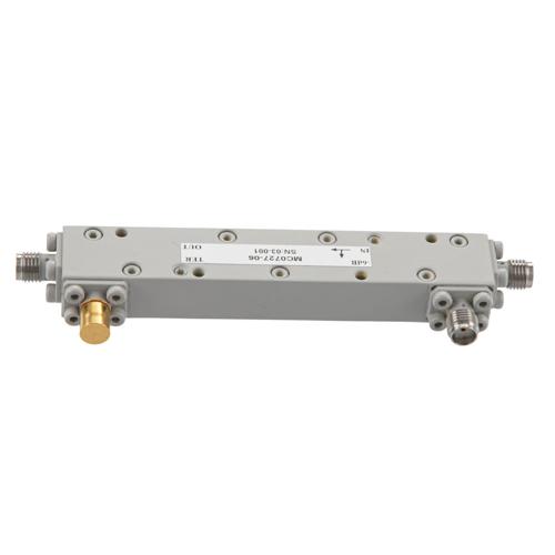 SMA Directional Coupler 6 dB Coupled Port From 700 MHz to 2.7 GHz Rated To 50 Watts MC0727-06