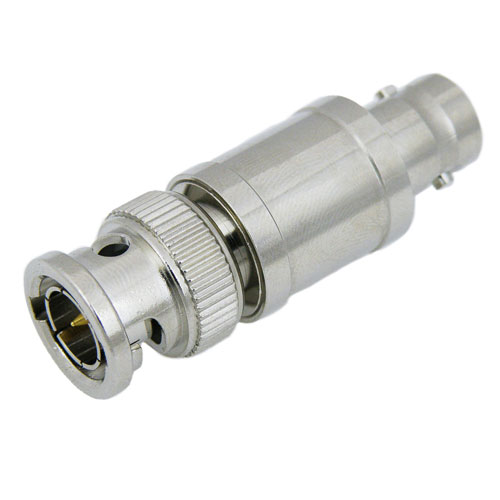 30 dB Fixed Attenuator 75 Ohm BNC Male (Plug) to 75 Ohm BNC Female (Jack) Up to 3 GHz Rated to 2 Watts, Brass Nickel Body SA03B75-30