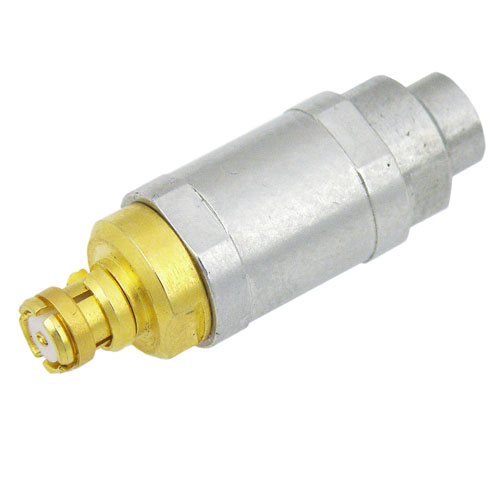 2 dB Fixed Attenuator SMP Male (Plug) to SMP Female (Jack) Up to 10 GHz Rated to 2 Watts, Passivated Stainless Steel Body, 1.4 VSWR SA10P2W-02
