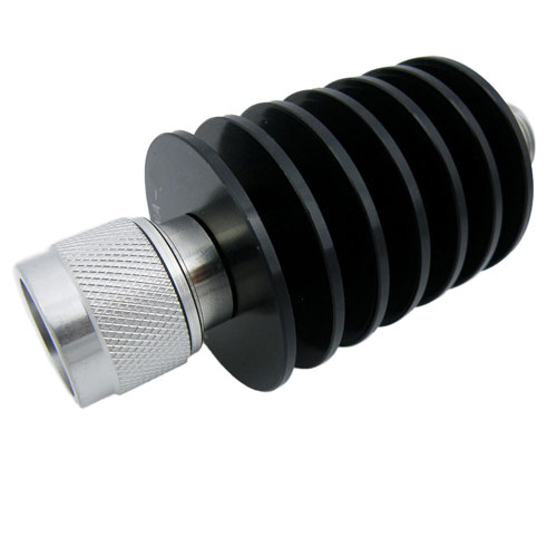 10 dB Fixed Attenuator N Male (Plug) to N Female (Jack) Up to 18 GHz Rated to 25 Watts, Heatsink Body, 1.35 VSWR SA18N25WA-10