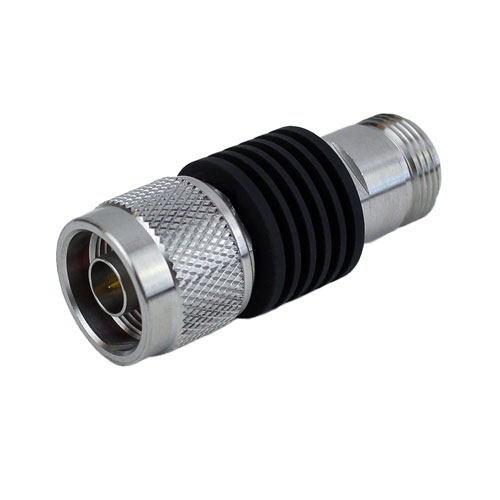 3 dB Fixed Attenuator N Male (Plug) to N Female (Jack) Up to 18 GHz Rated to 5 Watts, Heatsink Body, 1.35 VSWR SA18N5WA-03