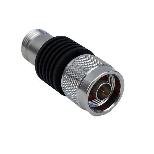 20 dB Fixed Attenuator N Male (Plug) to N Female (Jack) Up to 18 GHz Rated to 5 Watts, Heatsink Body, 1.35 VSWR SA18N5WA-20