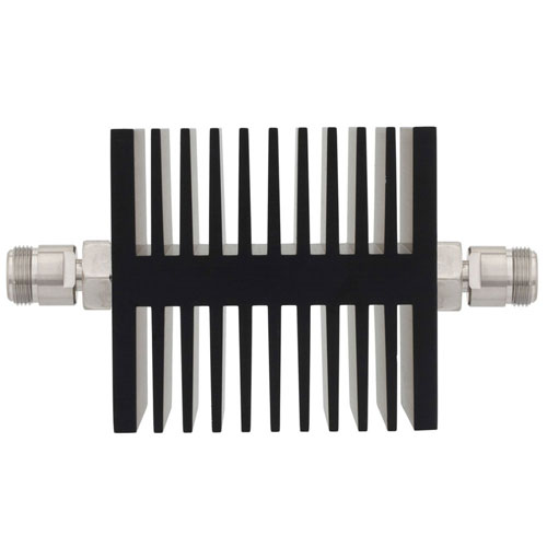 6 dB Fixed Attenuator N Female (Jack) to N Female (Jack) Directional Up to 18 GHz Rated to 50 Watts, Heatsink Body, 1.6 VSWR SA18NFNF50W-06