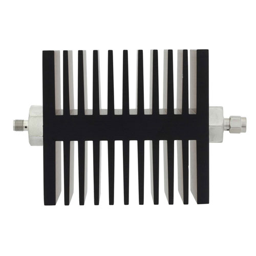 40 dB Fixed Attenuator SMA Female (Jack) to SMA Male (Plug) Directional Up to 18 GHz Rated to 50 Watts, Heatsink Body, 1.6 VSWR SA18SFSM50W-40