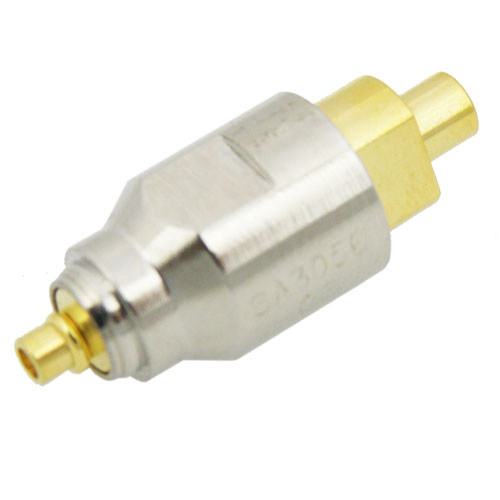 20 dB Fixed Attenuator MMCX Plug to MMCX Jack Up to 6 GHz Rated to 2 Watts, Brass Nickel Body, 1.2 VSWR SA3056-20