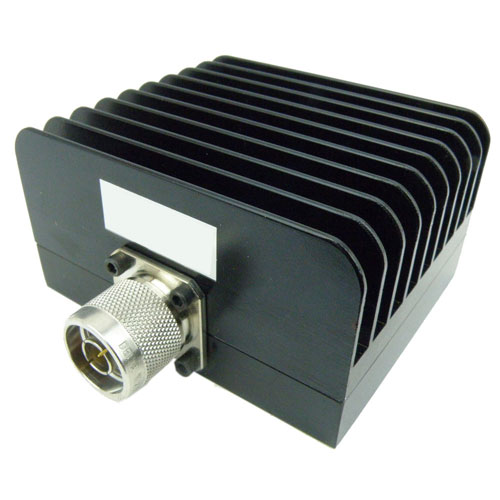 10 dB Fixed Attenuator N Male (Plug) to N Female (Jack) Up to 3 GHz Rated to 50 Watts, Heatsink Body, 1.25 VSWR SA3N50S-10