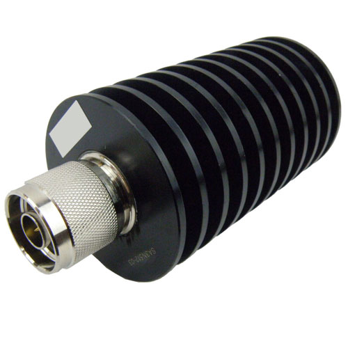 20 dB Fixed Attenuator N Male (Plug) to N Female (Jack) Up to 3 GHz Rated to 50 Watts, Heatsink Body, 1.15 VSWR SA3N512-20