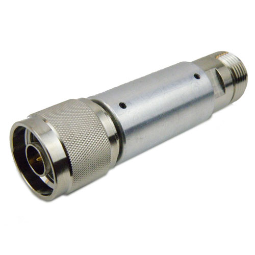 10 dB Fixed Attenuator N Male (Plug) to N Female (Jack) Up to 3 GHz Rated to 5 Watts, Aluminum Body, 1.2 VSWR SA3N5W-10