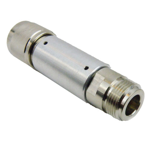 30 dB Fixed Attenuator N Male (Plug) to N Female (Jack) Up to 3 GHz Rated to 5 Watts, Aluminum Body, 1.2 VSWR SA3N5W-30