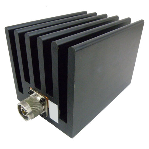 40 dB Fixed Attenuator N Male (Plug) to N Female (Jack) Up to 3 GHz Rated to 150 Watts, Heatsink Body, 1.28 VSWR SA3NS150-40