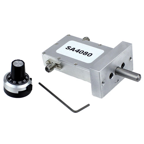 0 to 20 dB Continuously Variable Attenuator SMA Female To SMA Female From 2 GHz To 4 GHz Rated To 5 Watts in a Dial Design SA4080
