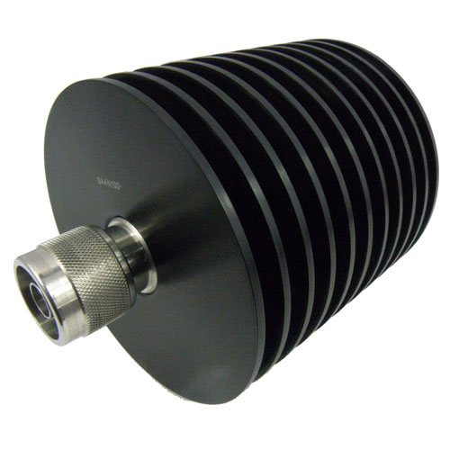 15 dB Fixed Attenuator N Male (Plug) to N Female (Jack) Up to 4 GHz Rated to 100 Watts, Heatsink Body, 1.2 VSWR SA4N100-15